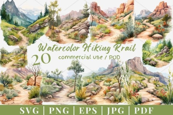 20 Hiking Trail Vector Assets