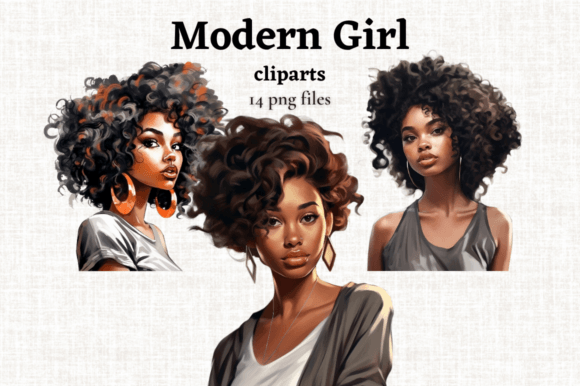 African American Modern Girl PNGs