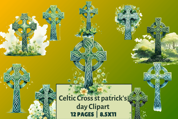 Celtic Cross St Patrick's Day Clipart