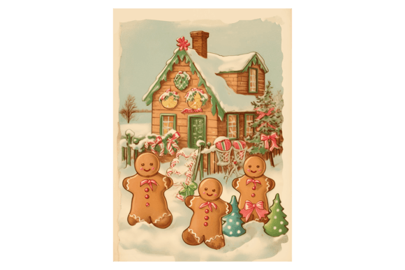 Crafting Holiday Memories: The Charm of Vintage Gingerbread Family Christmas Cards