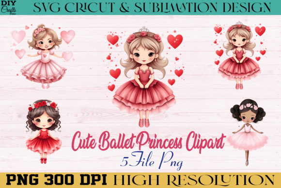 Cute Ballet Princess Clipart Bundle