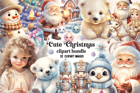 Cute Christmas Clipart Bundle for Festive Designs
