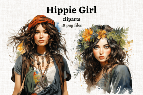 Embracing the Bohemian Aesthetic: How the Beautiful Hippie Girl Clipart Bundle Sp Elevates Modern Digital Design