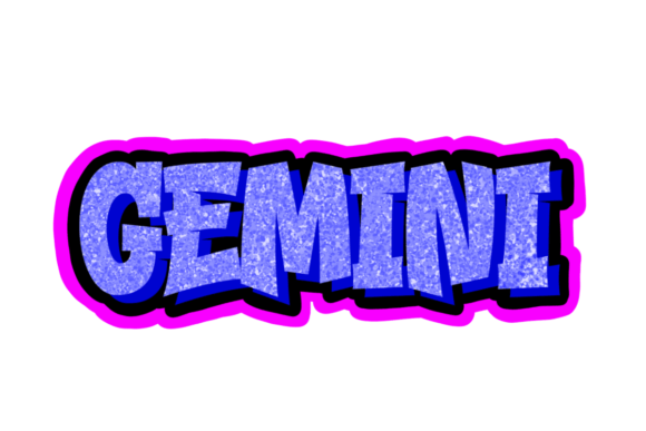 Gemini Zodiac Text Design for Creators