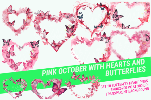 In October We Wear Pink Clipart Hearts