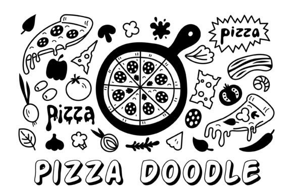 Pizza Doodle: A Guide to Black Line Art for Culinary Design
