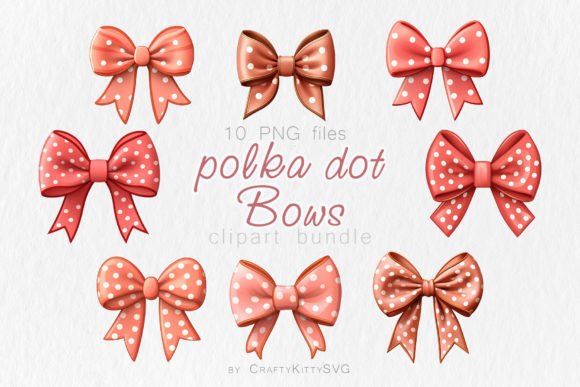 Polka Dot Bow Tie PNG Clipart Bundle