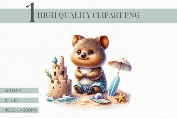 Quokka Australian Animal Beach Scene: A Whimsical Digital Asset for Creative Projects