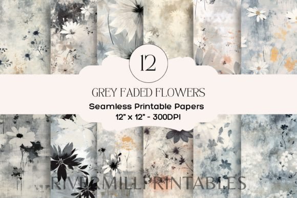 Refining Your Creative Workflow with the Faded Grey Flowers Digital Paper Pack