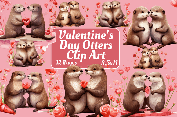 Strategic Branding and Creative Planning with Valentine’s Day Otters Clip Art
